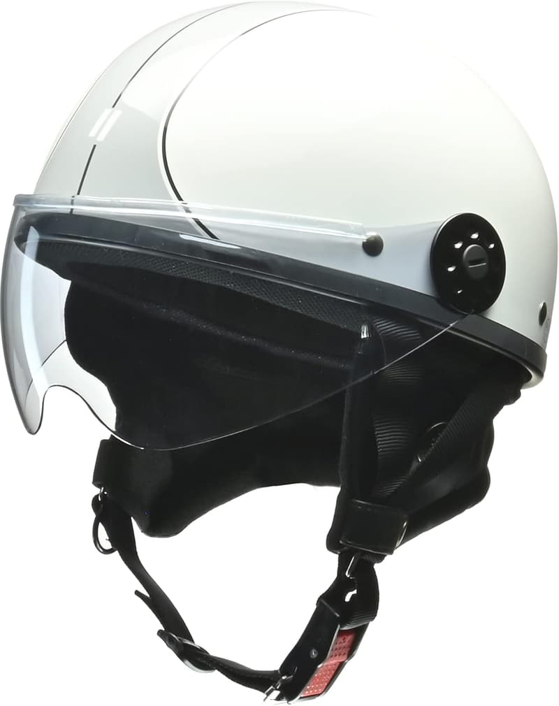 バイク用ハーフヘルメット O-ONE ホワイト/シルバー【フリーサイズ】