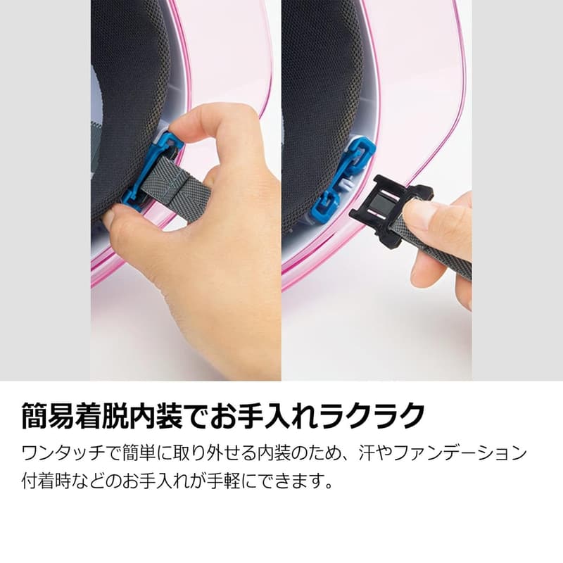 作業用小サイズヘルメット PC製 通気孔付 クリアバイザー LSC11PCLV ホワイト/ブルー