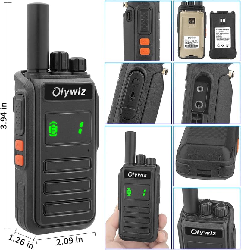 災害緊急対応用 Olywiz 825 トランシーバー 2台セット IP55防塵防水 16チャンネル 2500mAhバッテリー