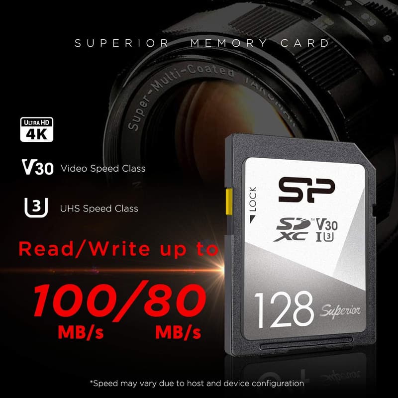 シリコンパワー 128GB SDカード UHS-I U3 V30 4K対応 最大100MB/s 5年保証