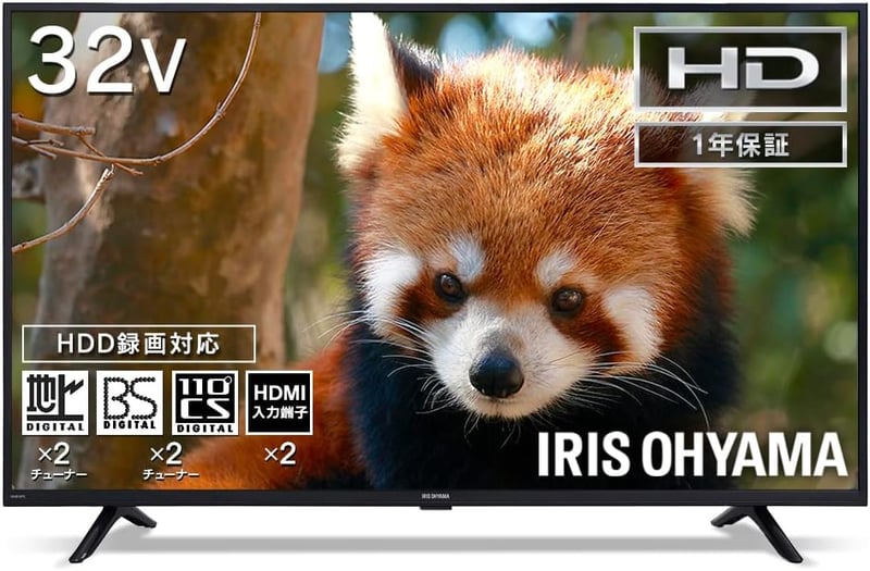 アイリスオーヤマ 32V型 液晶テレビ Wチューナー 2022年モデル 32WB10PB 裏番組同時録画対応