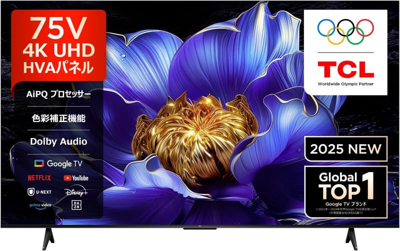 75V型 4K液晶テレビ 75V6C 目保護機能搭載 音声検索対応 2025年モデル