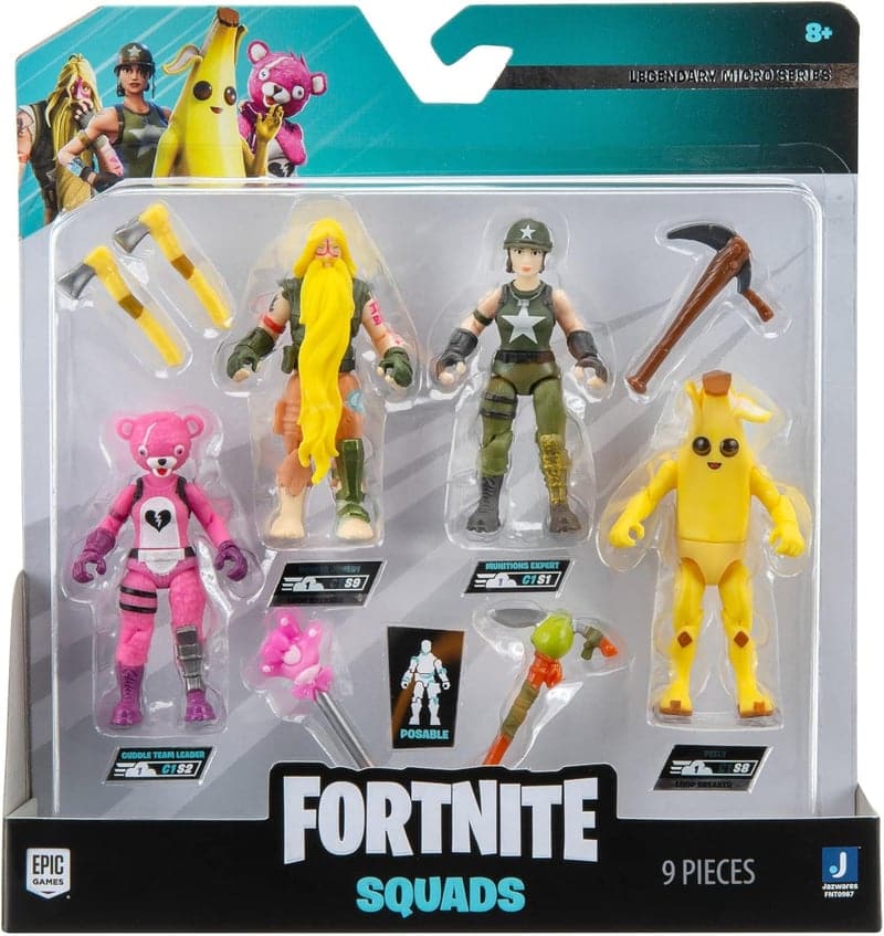 フォートナイト マイクロレジェンダリーシリーズ 収穫ツール付き 2.5インチフィギュア4体セット
