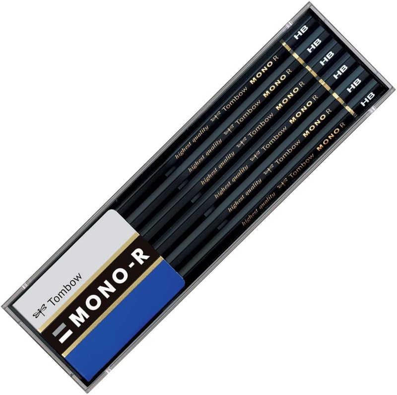 トンボ鉛筆 MONO-R HB 鉛筆 12本入り プラケース付き