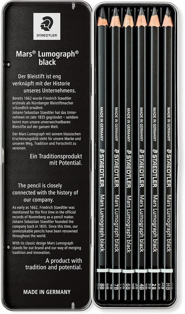 描画用 ステッドラー(STAEDTLER) マルスルモグラフ 鉛筆 6硬度セット 8B-2B ブラック