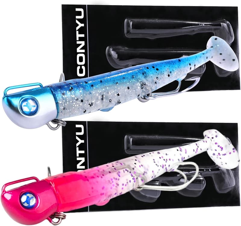 ヒラメ・マゴチ用 ジグヘッドワームセット（34g/110mm・2個・予備ワーム付き）