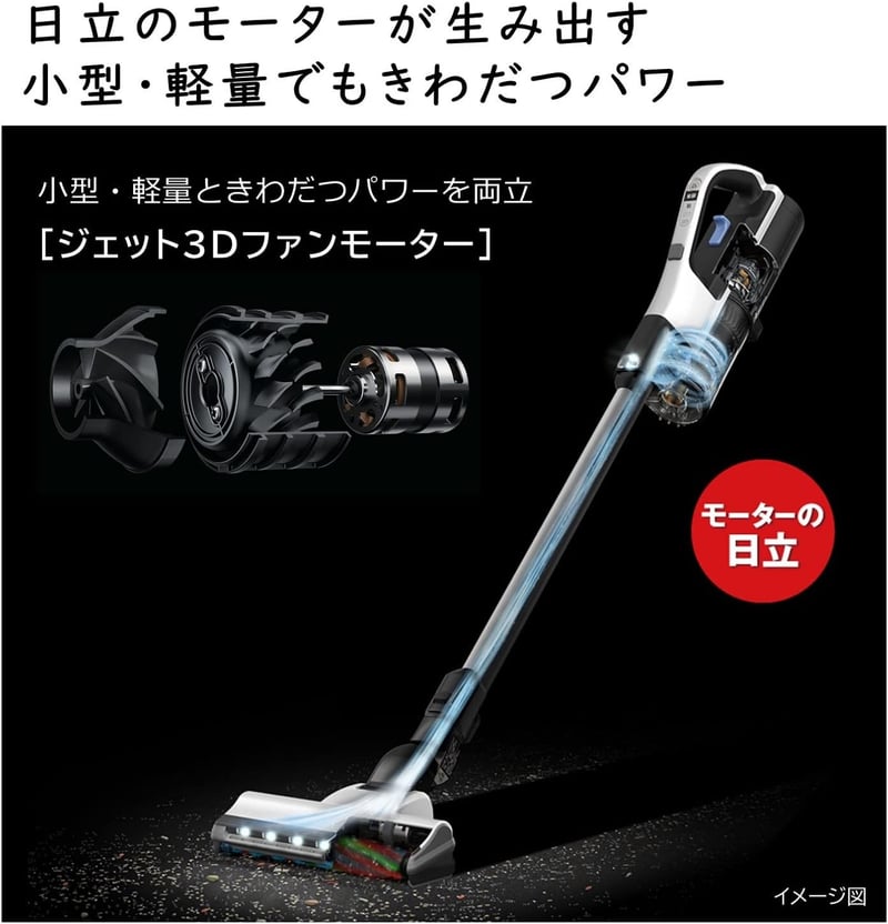 日立 コードレススティッククリーナー PV-BH500A1 W ホワイト 日本製 自走式 軽量