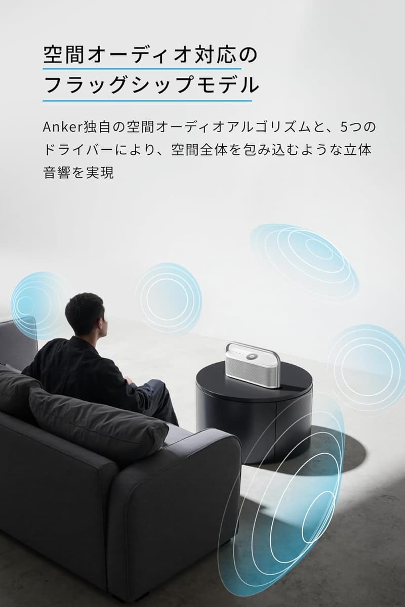 Anker Soundcore Motion X600 Bluetoothスピーカー【ハイレゾ音源再生/IPX7防水/12時間再生】ホワイト