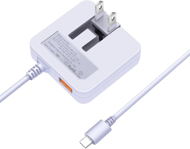 USB充電器 Type-C 急速充電器 20W PSE認証 軽量 折り畳み式プラグ 1.5mケーブル付き (パープル)