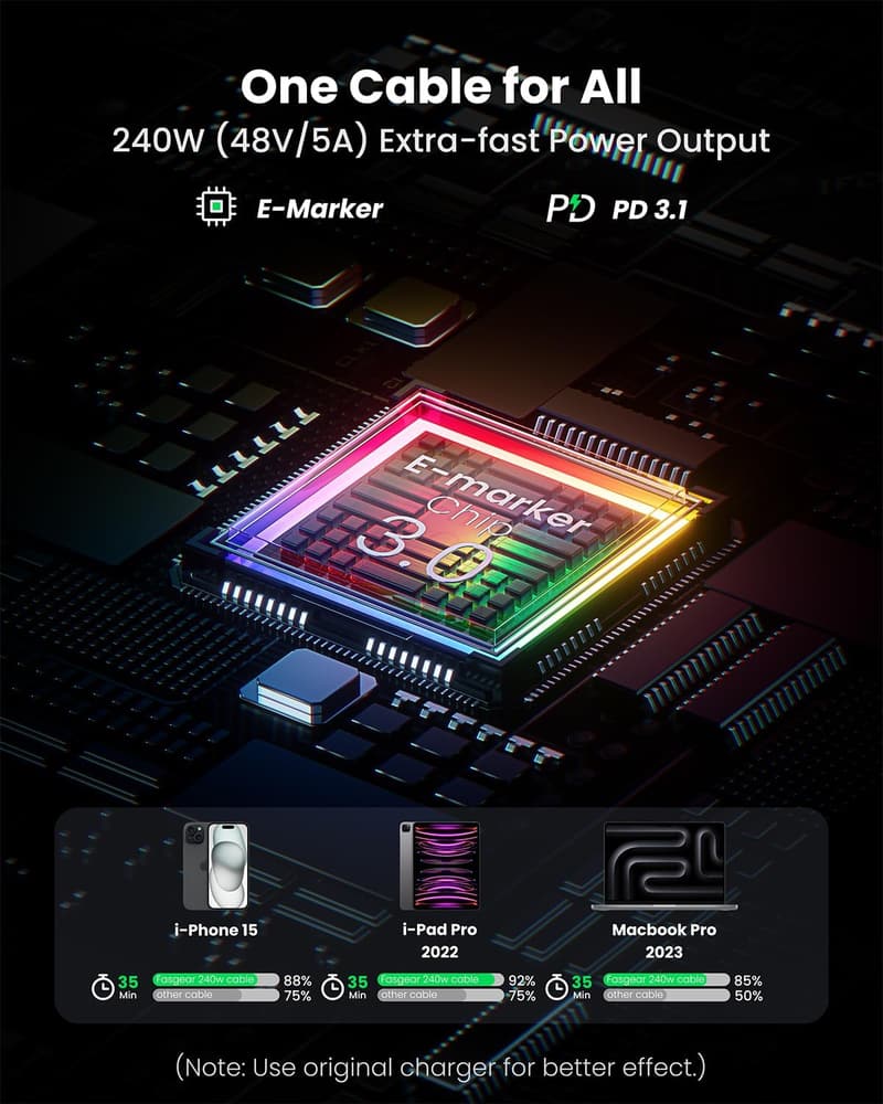 急速充電対応 USB-Cケーブル 1m 240W 巻き取り式 5A ブラック