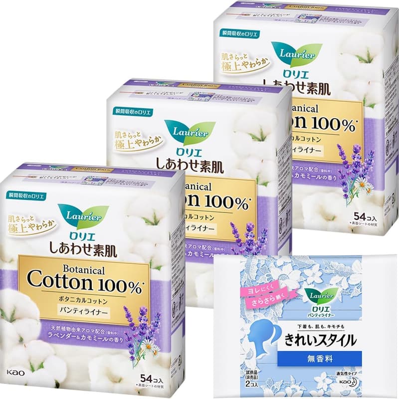 ボタニカルラベンダーしあわせ素肌ライナー54コ入×3セットおまけ付き
