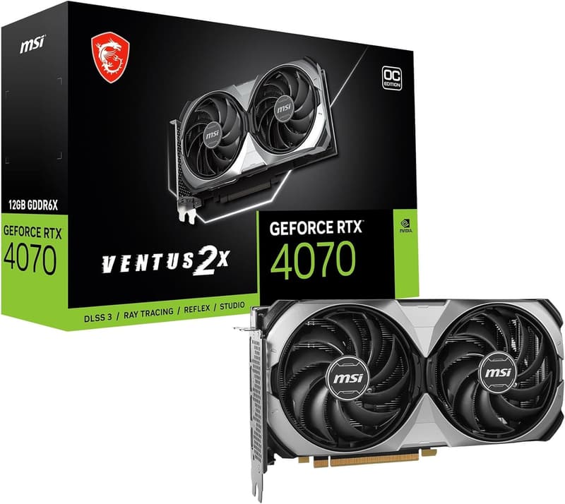 MSI GeForce RTX 4070 VENTUS 2X E 12G OC コンパクト グラフィックスカード