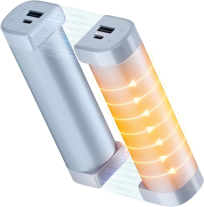 充電式カイロ モバイルバッテリー機能付き 10000mAh 超軽量 ハンドウォーマー 旅行や通勤通学用 ギフトに最適(ブルー)