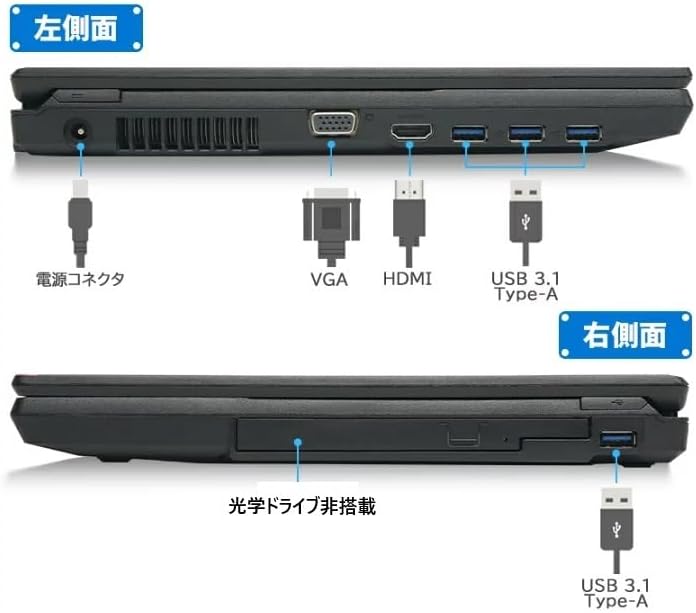 整備済品 富士通 15.6インチ ノートパソコン A579 第八世代 Core i5 / Win11 Pro / MS Office 2019 / 8GB / 256GB SSD