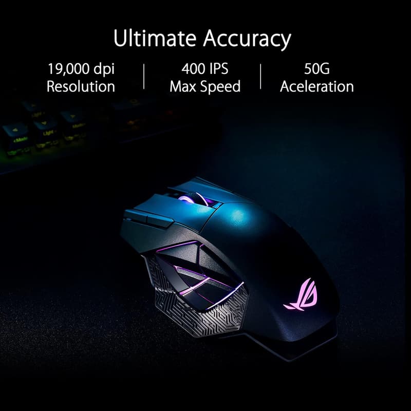 ワイヤレスゲーミングマウス ROG Spatha X MMO 19,000dpi 12ボタン 最大67時間 RGB 国内正規品 ブラック
