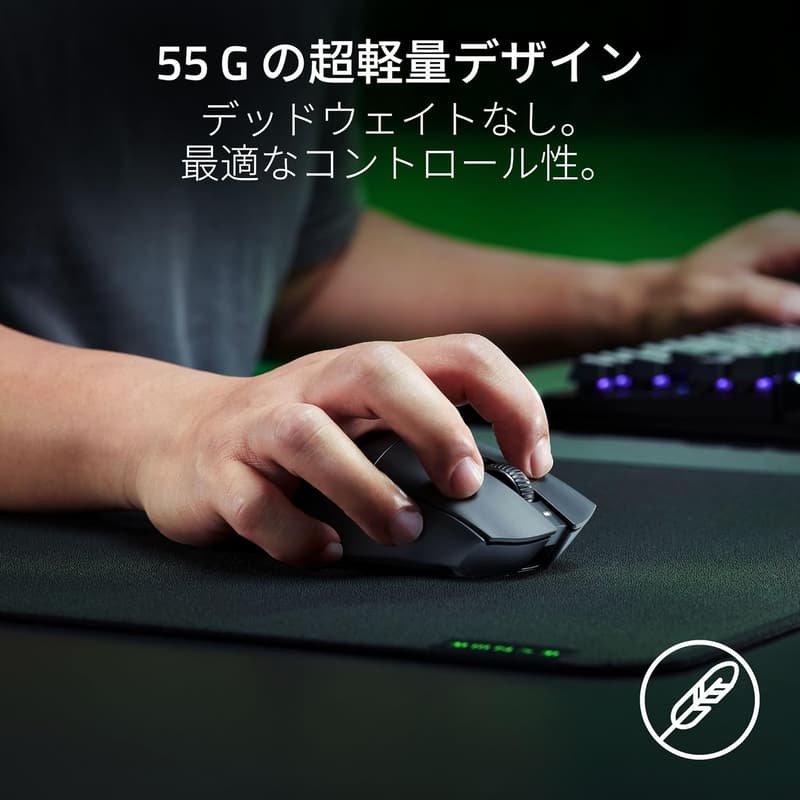 Razer DeathAdder V3 HyperSpeed ワイヤレスゲーミングマウス 超軽量55g エルゴノミック設計 日本正規代理店保証品
