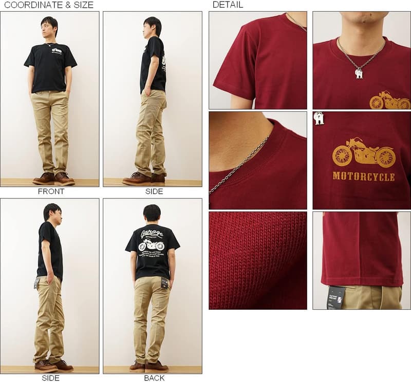 バイカーオリジナルプリント半袖Tシャツ メンズ・レディース