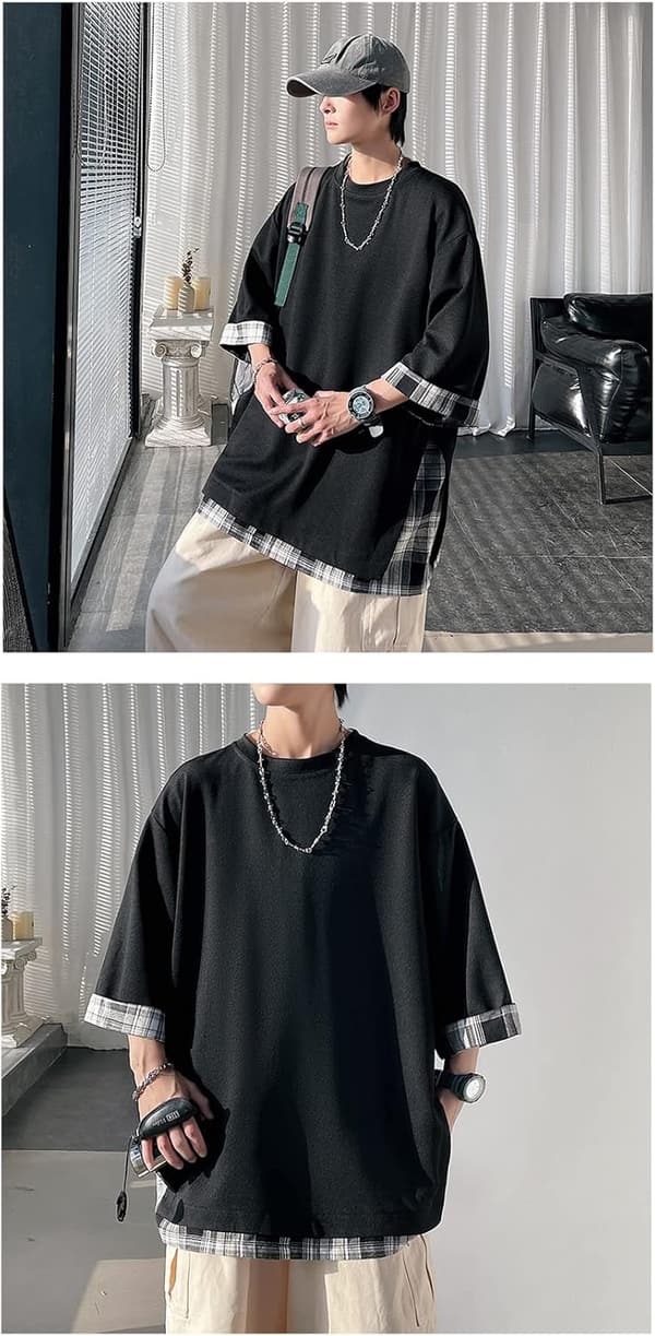 夏のカジュアルメンズTシャツ 大きいサイズ ゆったり 軽くて快適なストリートスタイル