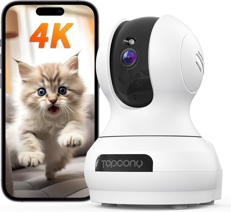 【ペット見守りカメラ】4K・800万画素・自動追尾・双方向音声・遠隔操作対応・360°監視・夜間暗視・iOS/Android対応