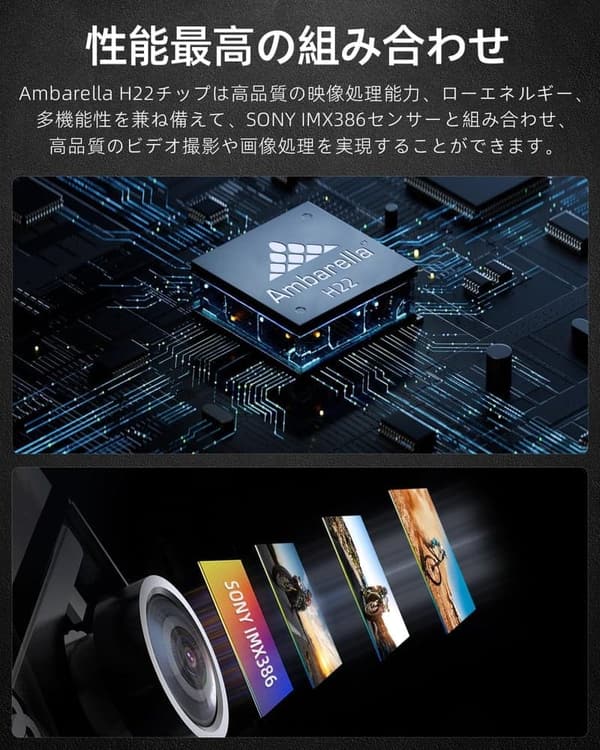 XTU S6 4Kアクションカメラ - 20MP、手ぶれ補正、WiFi搭載、音声制御、170度広角、外部マイク対応