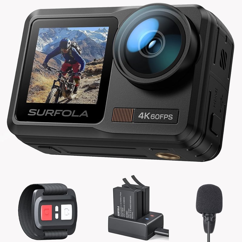 水中撮影対応 4K 60FPS アクションカメラ 防水10M WiFi搭載 手ブレ補正 デュアルカラースクリーン SF630