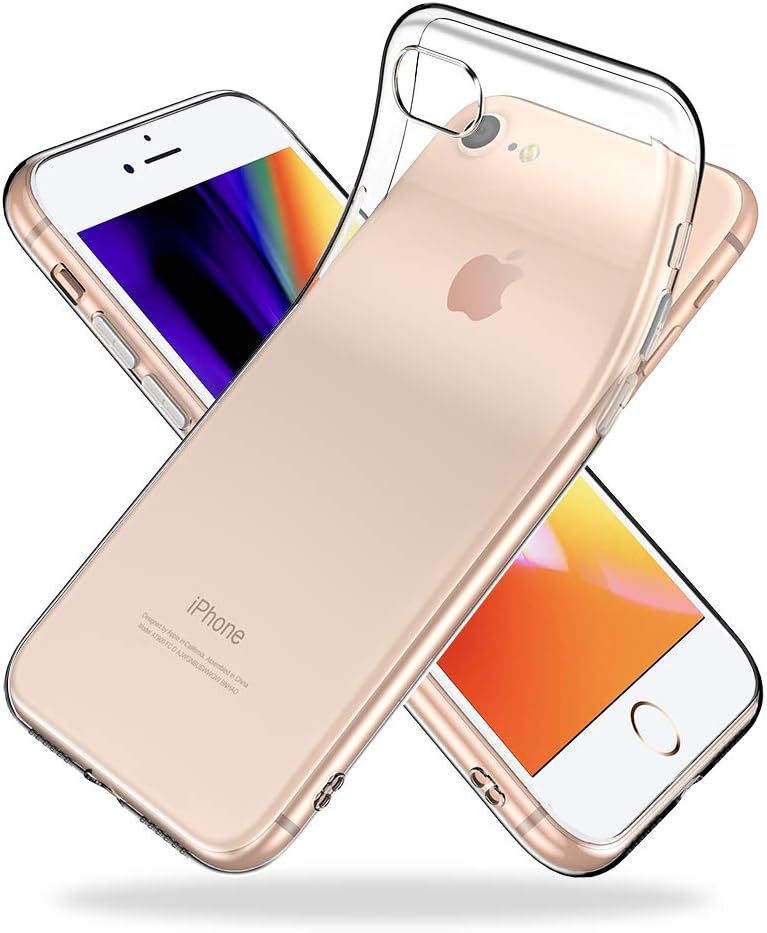 iPhone 8 Plus/7 Plus用 軽量透明ソフトケース TPUストラップ付 ワイヤレス充電対応