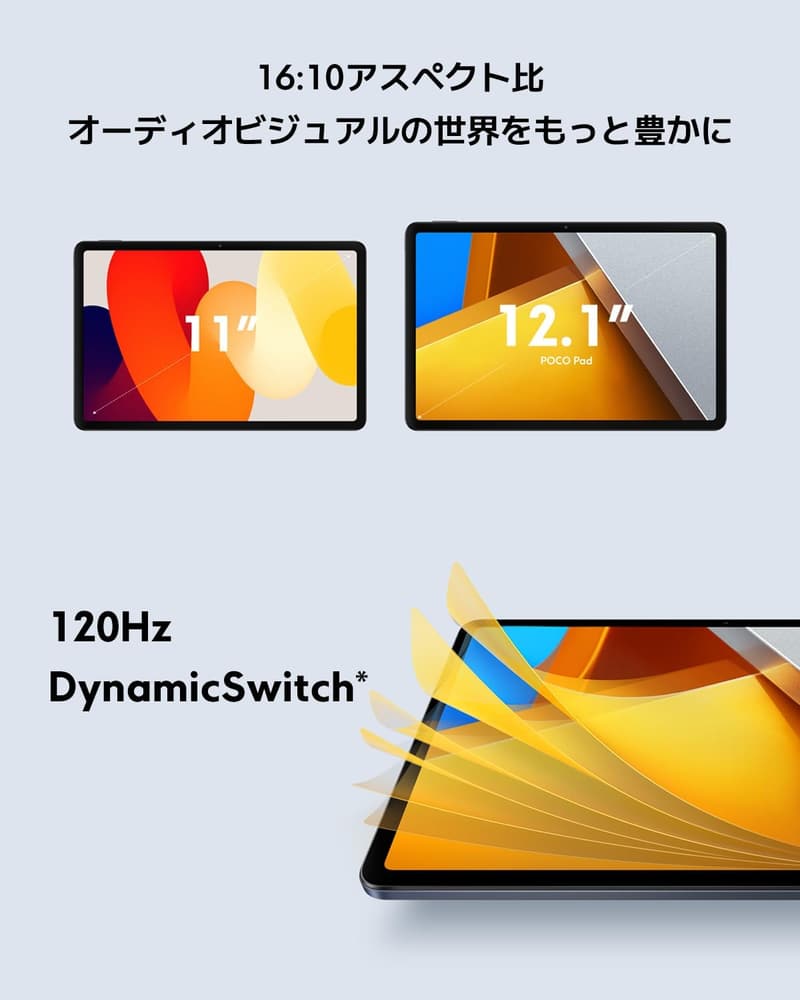 Xiaomi POCO Pad 12.1インチタブレット 8GB/256GB 33W急速充電 Bluetooth対応