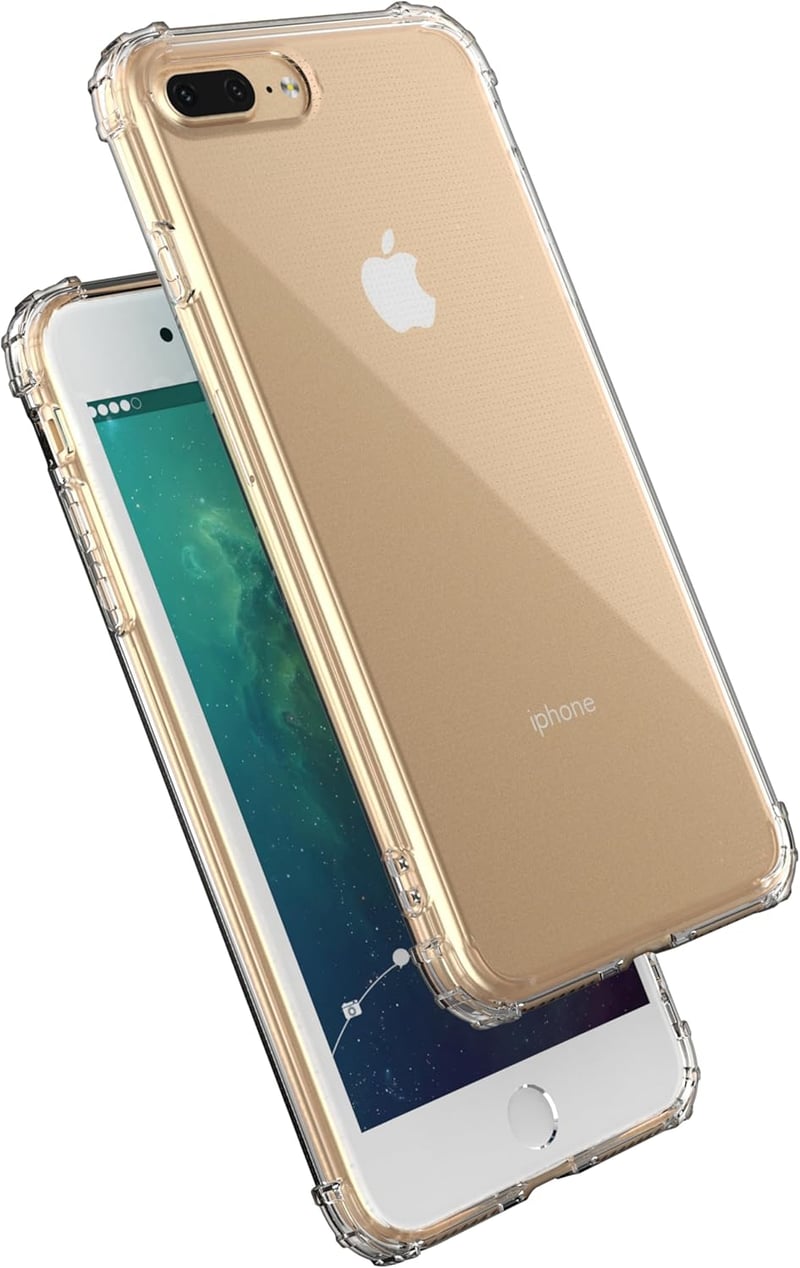 iPhone 7/8 Plus用 耐衝撃クリアケース 米軍MIL規格取得 ワイヤレス充電対応