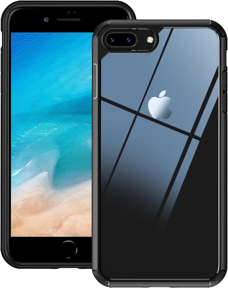 iPhone 8 Plus/7 Plus用 透明バンパーケース 耐衝撃・滑り止め・指紋防止 5.5インチ用
