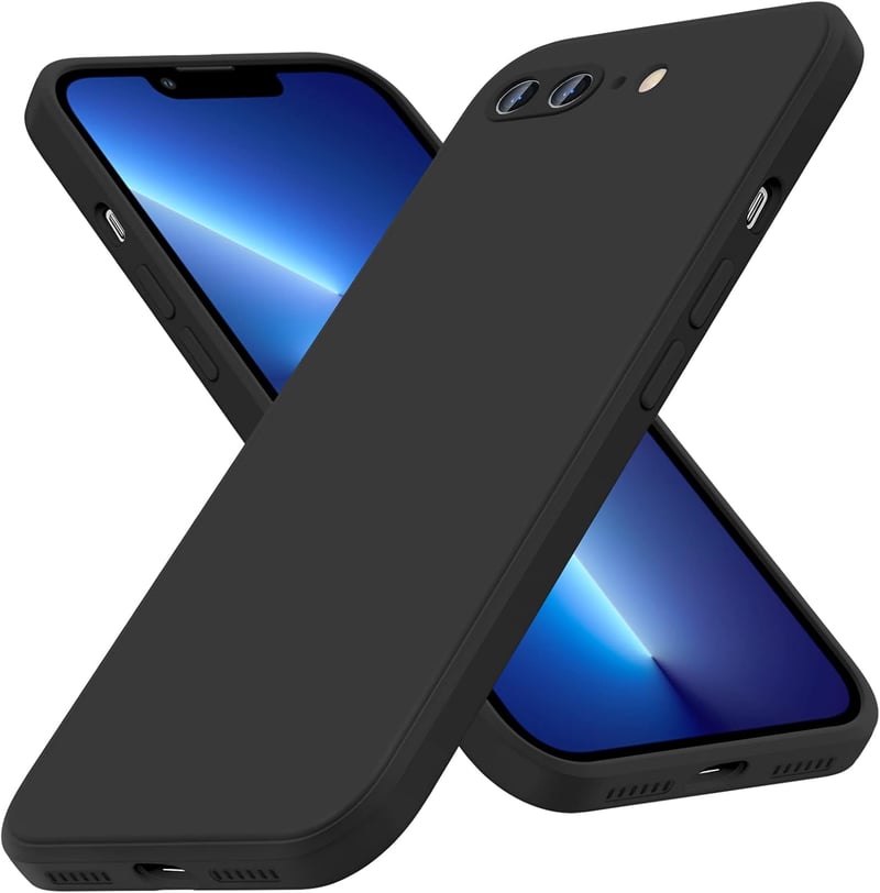 iPhone8/7 Plus対応 耐衝撃TPU薄型ケース 滑り止め・ワイヤレス充電対応 黒