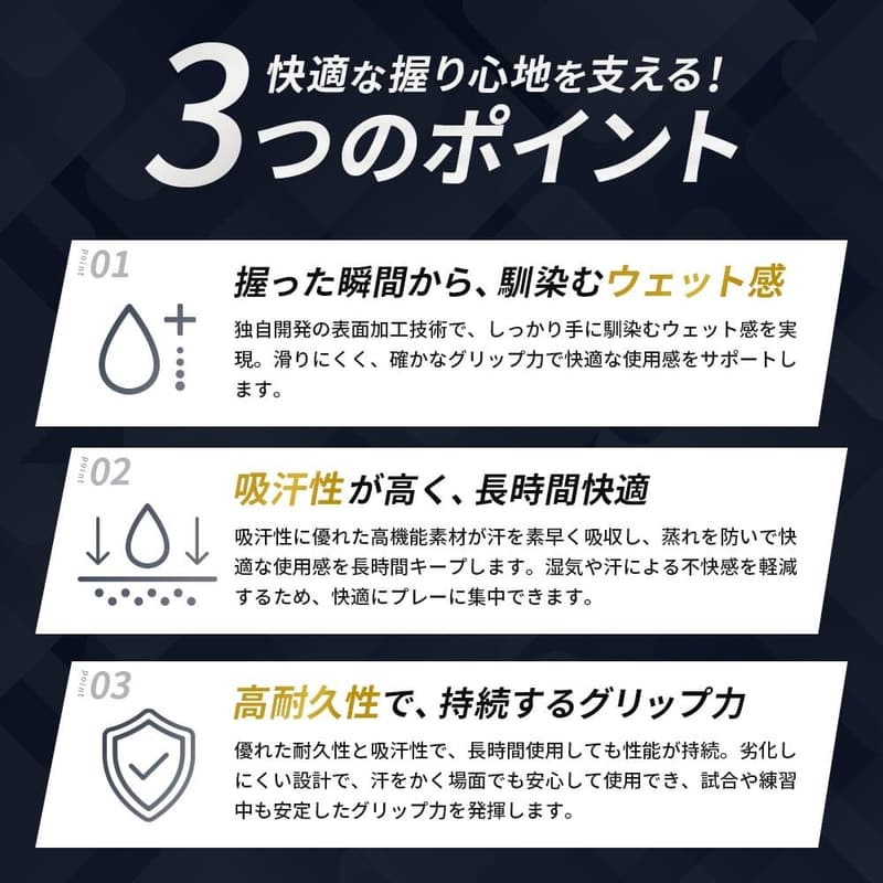 テニスラケット用ウェットタイプグリップテープ8個入り（オレンジ）