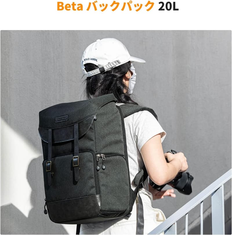 K&F Concept 大容量カメラリュックサック 20L 撥水加工 15.6インチPC収納可能