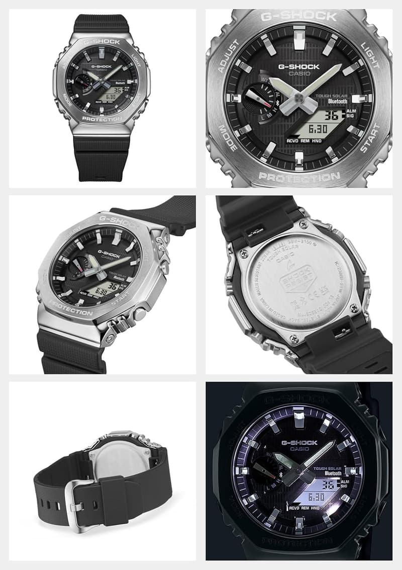Bluetooth搭載 タフソーラー 腕時計 メンズ【カシオ G-SHOCK】メタルカバード ブラック