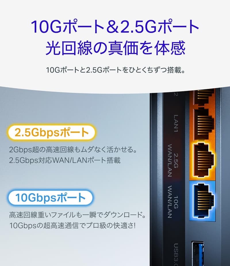 TP-Link WiFi 7 無線LANルーター 5764Mbps MLO 10Gポート搭載 EasyMesh対応