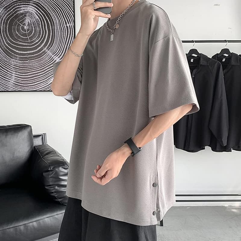 夏服 メンズ ビッグT 無地 軽やか シルエット おしゃれ