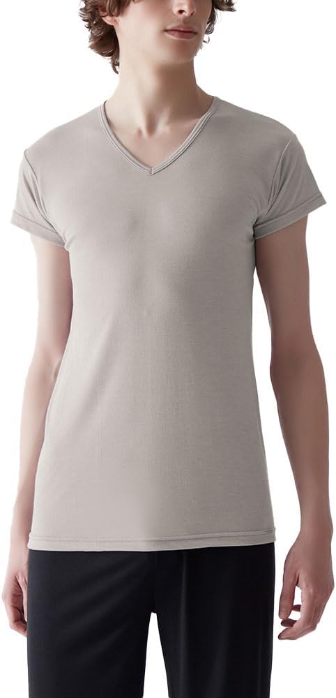 アセドロン 汗取り付きVネックTシャツ 鹿の子素材 メンズ用