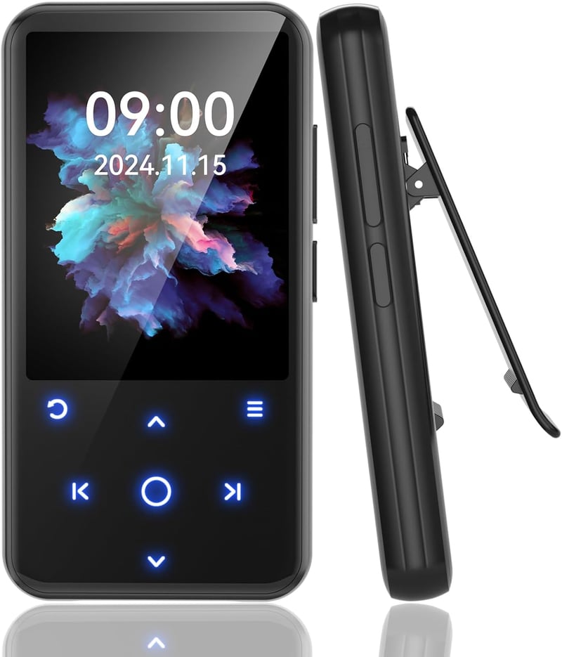 スポーツ用Bluetooth 5.3 MP3プレーヤー 64GB 小型タッチパネル Hi-Fi音質 スピーカー搭載