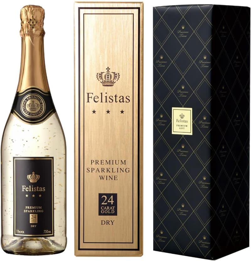 24カラット金箔入りスパークリングワイン750ml【ギフト用ブラックラッピング】