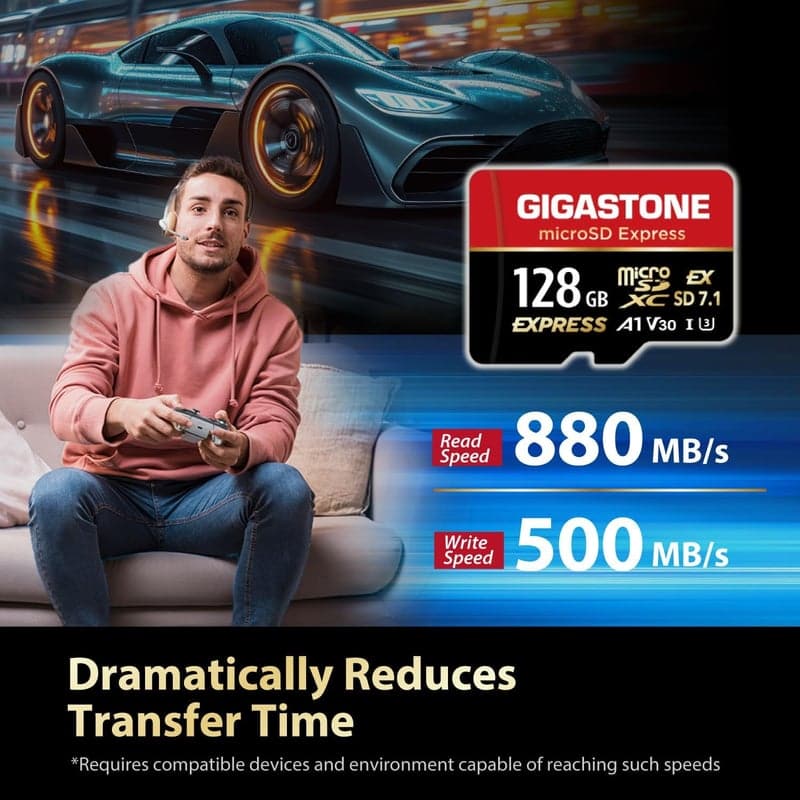GIGASTONE 128GB microSDXCカード Nintendo Switch対応 A1 V30 U3 読込最大880MB/s 書込最大500MB/s Type-Cカードリーダー付き