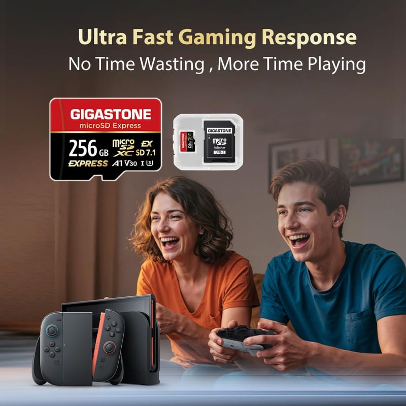 GIGASTONE 256GB マイクロSDXC メモリカード A1 V30 U3 Type-Cリーダー付き