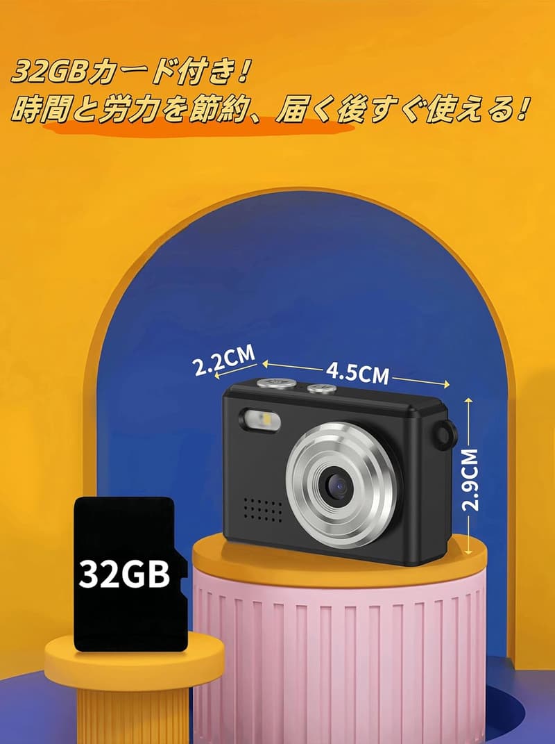 超小型デジカメ ミニカメラ 200万画素 1080P 携帯便利 32GBカード付属