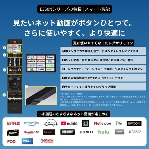 2025年モデル REGZA 85インチ 4K スマートテレビ AirPlay 2対応