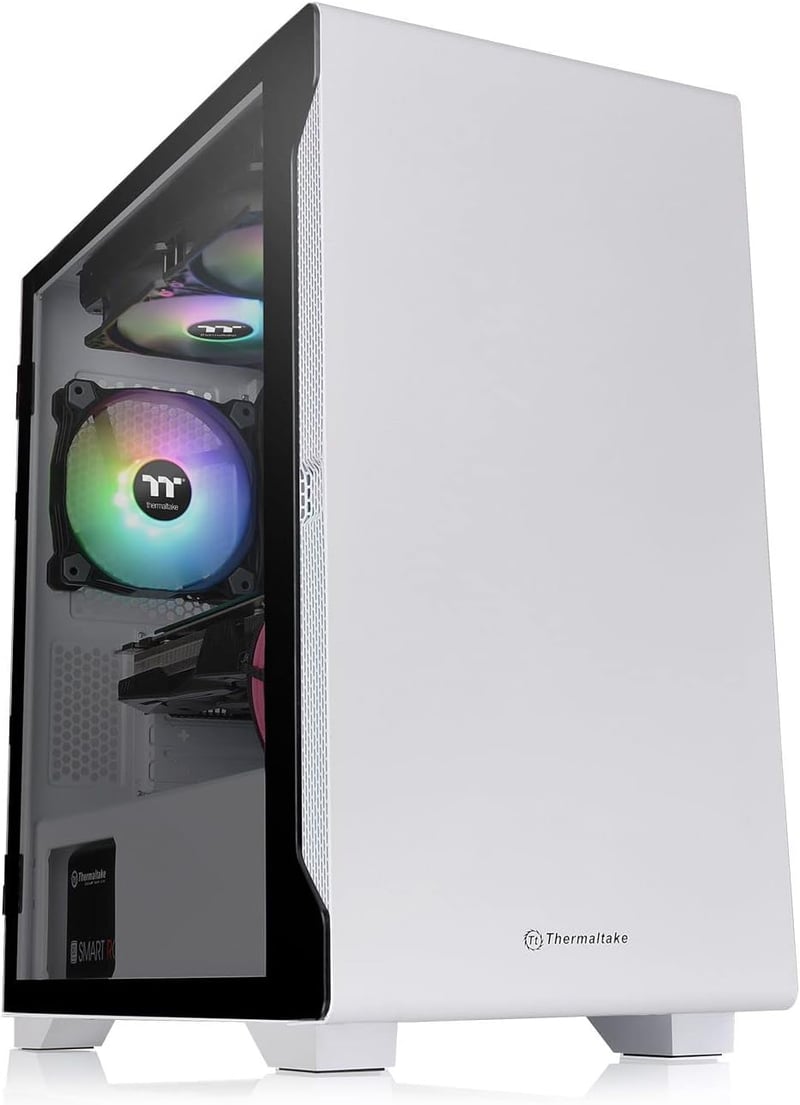 Thermaltake S100 TGスノーエディション 強化ガラスミニタワーPCケース ホワイト