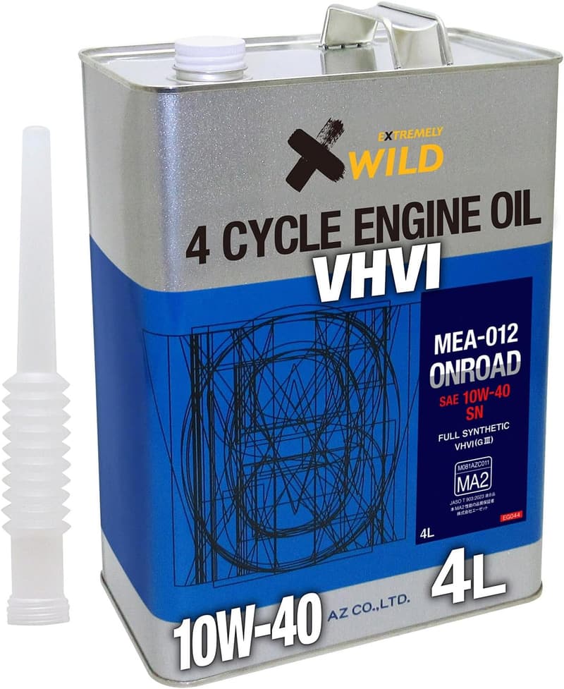 バイク用100%化学合成エンジンオイル4L（10W-40/MA2）