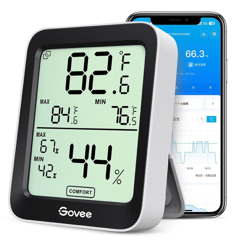 Govee Bluetooth温湿度計 高精度デジタル 大画面 アラーム機能付き