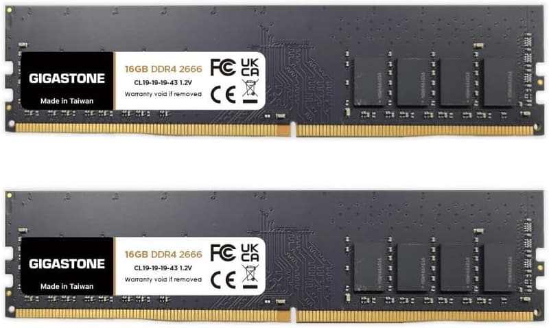 GIGASTONE DDR4 16GBx2枚 (32GB Kit) メモリモジュール 2666MHz PCデスクトップ用