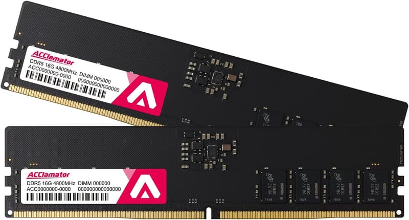 デスクトップPC用DDR5 32GBメモリ(16GB×2、4800MHz、288pin)