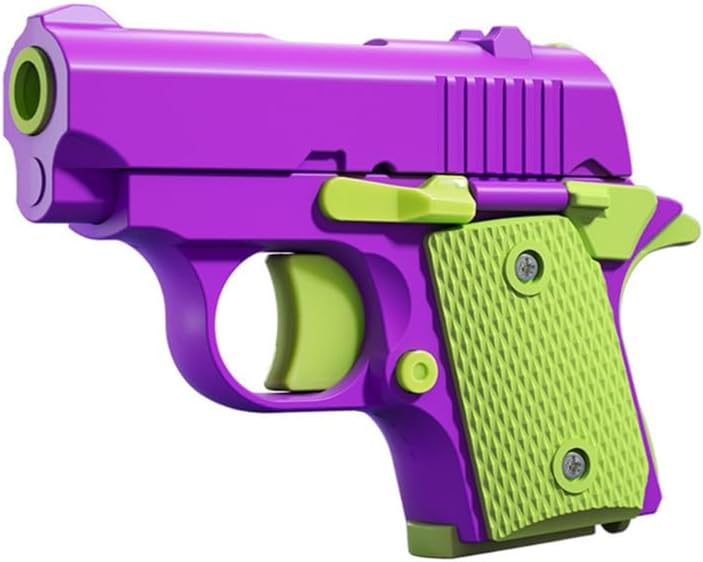 ミニ3Dフィジェット銃おもちゃ ストレス解消 大人子供向け 誕生日プレゼント (パープル)