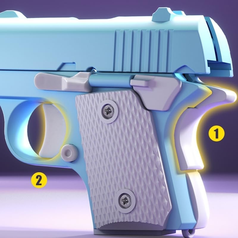 ミニ3Dフィジェット銃おもちゃ ストレス解消 大人子供向け 誕生日プレゼント (パープル)