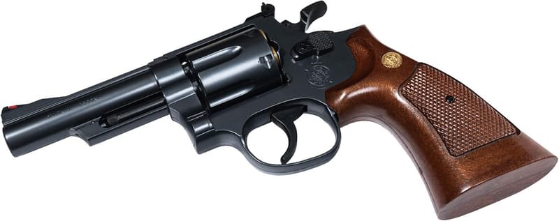 ホップアップエアリボルバー S&W M19 .357 コンバット マグナム 4インチ ブラック 木製グリップ 10歳以上用
